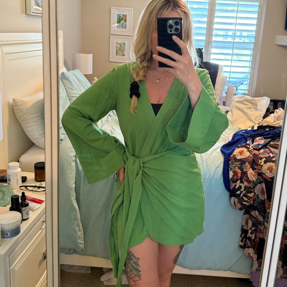 REVOLVE | L’Academie The Janeiro Mini Dress Green - Picture 7 of 14